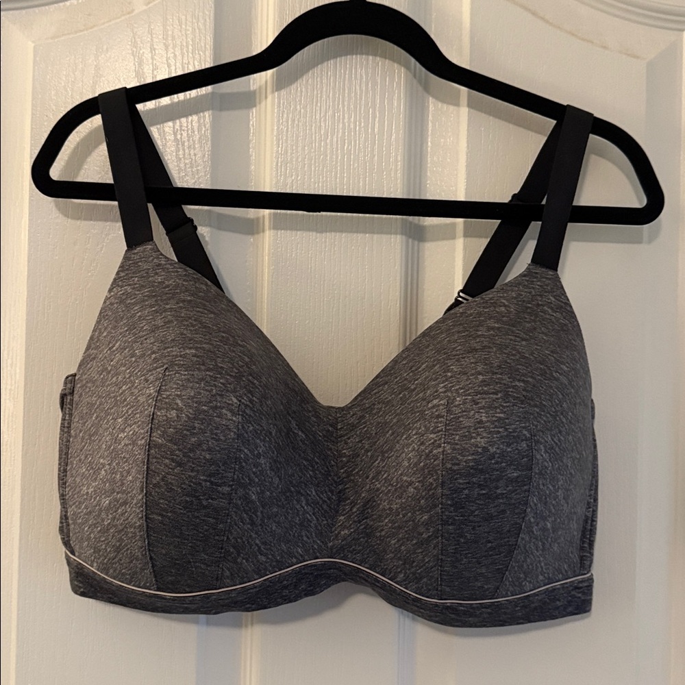 Cacique 44DDD Bra Gray Modern Lightly Lined Lounge Wireless Pullover